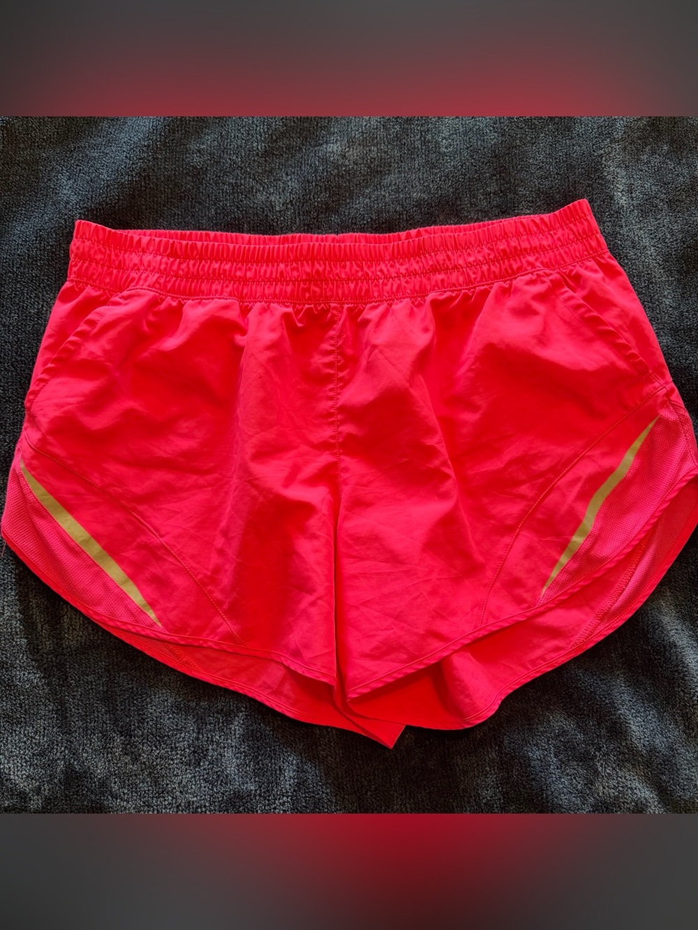 Athletic Works Neon Pink Women's Athletic Shorts with Yellow Reflective Stripes